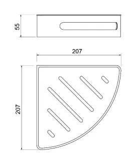 Полка угловая Timo Luiro 18577/13 никель/белый