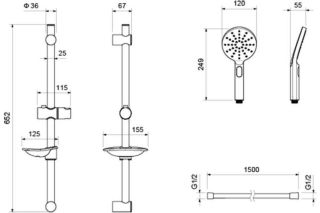 Душевой гарнитур Aquatek Оберон AQ2014MB черный