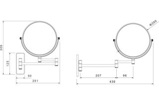 Косметическое зеркало Aquatek AQ4910CR хром
