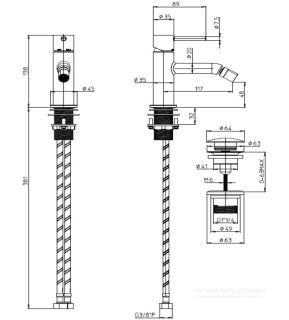 Смеситель для биде Bossini Teo Z00702.021 золото