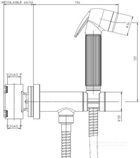 Гигиенический душ Bossini Nikita Mixer Set E37008.043 золото матовое