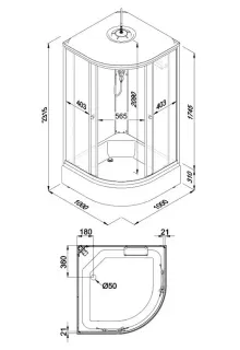 Душевая кабина Triton Ультра Щ0000061825 100x100 см профиль белый стекло прозрачное