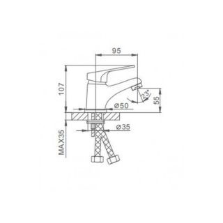 Смеситель для раковины Frap F1016 хром