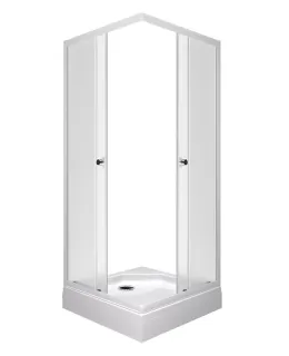Душевой уголок Triton Вельвет Щ0000071051 80x80 см на поддоне профиль белый стекло матовое