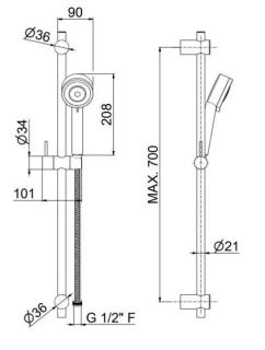 Душевой гарнитур Kerama Marazzi Nota 16182KM.21.018 три режима хром
