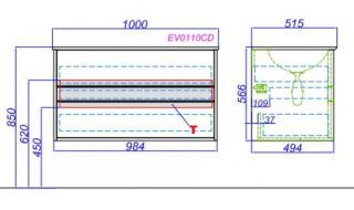 Подвесная тумба под раковину Clarberg Evolution EV0110CD 100см крафт тёмный