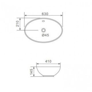Накладная раковина Gappo GT309 63 см белый
