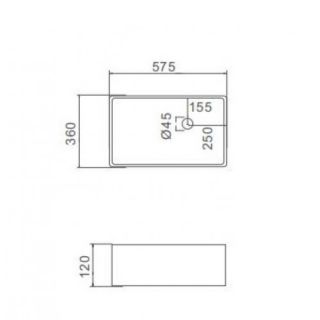 Накладная раковина Gappo GT406 57 см белый