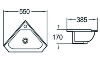 Раковина угловая SantiLine SL-2020 55см белый