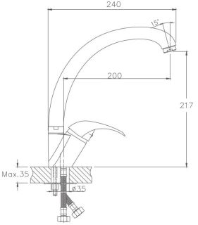 Смеситель для кухни Haiba HB4115 хром