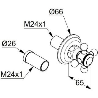 Переключатель на два положения Kludi 1926 позолоченный 518494520