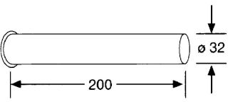 Труба отводная Kludi для сифона 20см хром 84501605-00