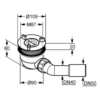 Сифон для поддона Kludi Tasso 2109100-00 9 см