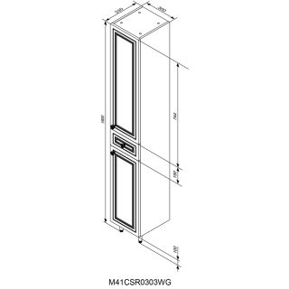 Шкаф-колонна RedBlu by Damixa PALACE ONE M41CSR0303WG 30 см