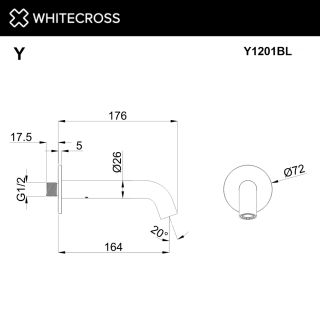 Излив настенный WHITECROSS Y1201GM оружейная сталь
