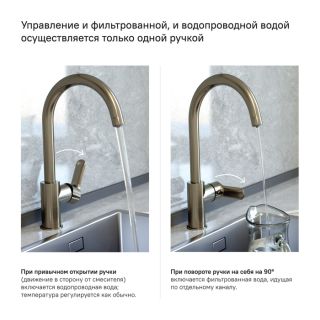 Смеситель для кухни IDDIS Cuba с каналом для фильтрованной воды сатин CUBBNFJi05