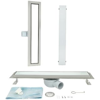 Душевой трап ALMAes Laguna LG120WH 120см белое стекло