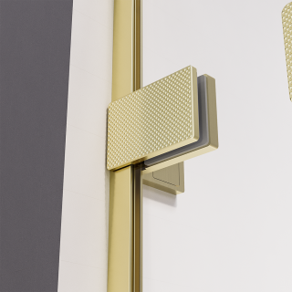 Душевая дверь распашная Veconi Premium Alassio G, 1500х2000, брашированное золото, стекло прозрачное осветленное