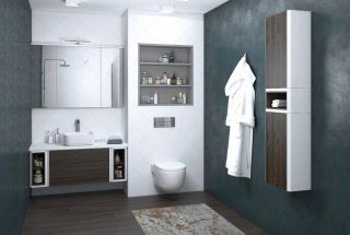 Зеркальный шкаф Акватон Брук 120см белый 1A200802BC010