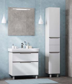 Тумба под раковину Акватон Дакота 80см белый/выбеленное дерево 1A202901DAAY0