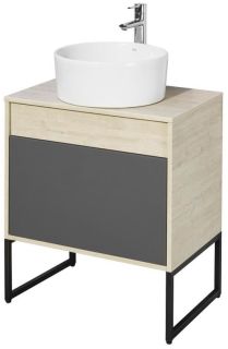 Тумба под раковину Акватон Лофт Урбан 65см дуб орегон/серый графит 1A254001LQX60