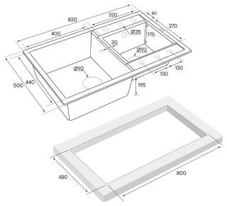 Мойка кухонная Paulmark Tandem PM238250-QU кварц