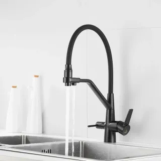 Смеситель для кухни Rose R558H чёрный матовый