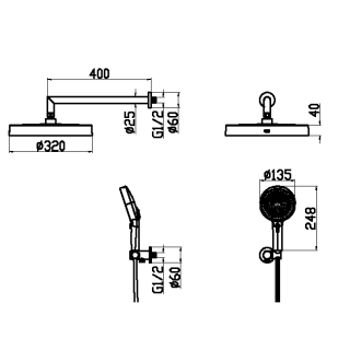 Душевой гарнитур Boheme Cell 427-SGM оружейная сталь