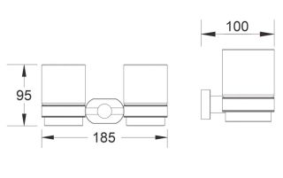 Стакан для ванной комнаты двойной Shevanik SG5122T оружейная сталь