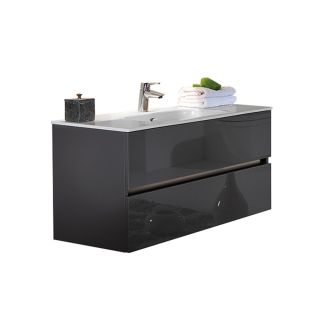 Тумба под раковину Armadi Art Vallessi 100см антрацит глянец 837-100-A glossy