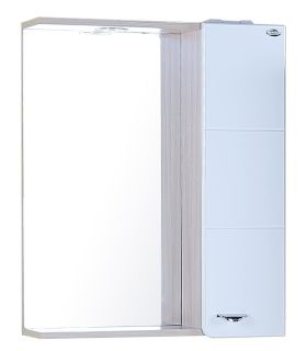 Шкаф-зеркало с подсветкой Onika Стиль 205833 правый 58см белый/ясень шимо