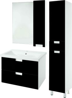 Зеркало-шкаф Bellezza Пегас 80см правый чёрный 00000008059