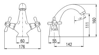 Смеситель для раковины Rav Slezak Morava retro MK129.5 Хром