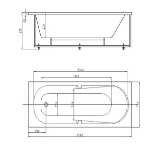 Акриловая ванна Aquatek Лея LEY170-0000021 170х75 см с фронтальным экраном сборно-разборный сварной каркас