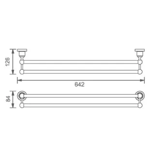 Полотенцедержатель двойной Aquanet 189261 бронза