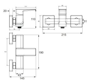 Смеситель для душа Omnires Parma хром PM7440CR