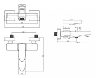 Смеситель для ванны Omnires Siena хром SN7330CR