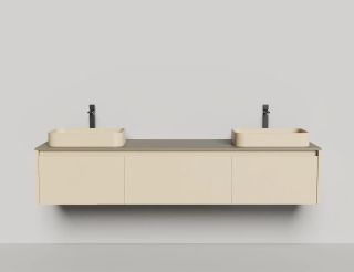 Подвесная тумба Salini Domino 27D120D 200см эмаль гладкий фасад  для двух раковин