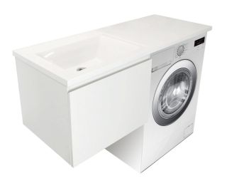 Подвесная тумба с раковиной Эстет Dallas Luxe ФР-00002928 Л 140см один ящик белый