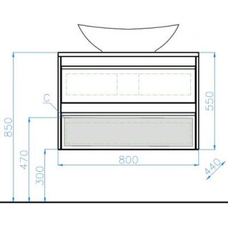 Тумба под раковину Монако 80 ЛС-00000634