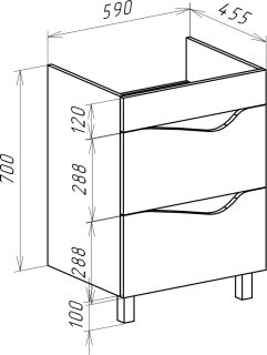 Тумба под раковину Bellezza Эйфория 60см чёрный 00000010224