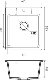 Мойка кухонная GranFest URBAN 242 темно-серый