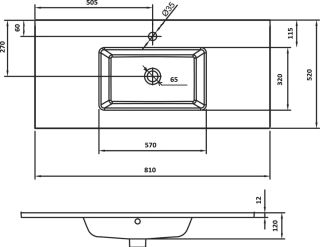 Раковина Armadi Art Monaco 80см золото 852-080-G