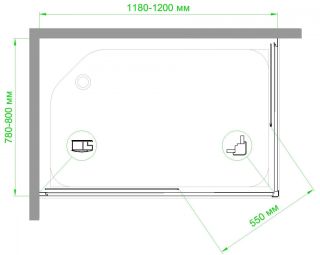Душевой уголок Royal Bath HPD 120x80см хром RB8120HPD-T-CH