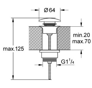 Донный клапан Kerasan 923375  бургундский матовый