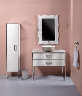 Тумба под раковину Armadi Art Monaco 100см белый/хром 867-100-WCR