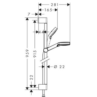 Душевой гарнитур Hansgrohe Crometta Vario 26536400 штанга 900 мм
