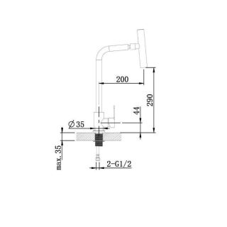 Смеситель для кухни Orange Steel M99-009ni с подвижным аэратором, никель