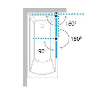Шторка для ванны Koller Pool Waterfall Line QP95(right) chrome,clear