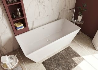 Ванна из литьевого мрамора Эстет Manhattan silk ФР-00014435 175x77см белый матовый